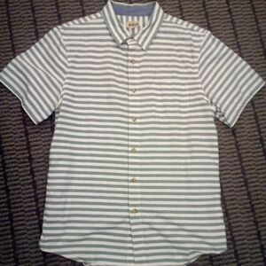 1901 Green and White Casual Button Down Shirt